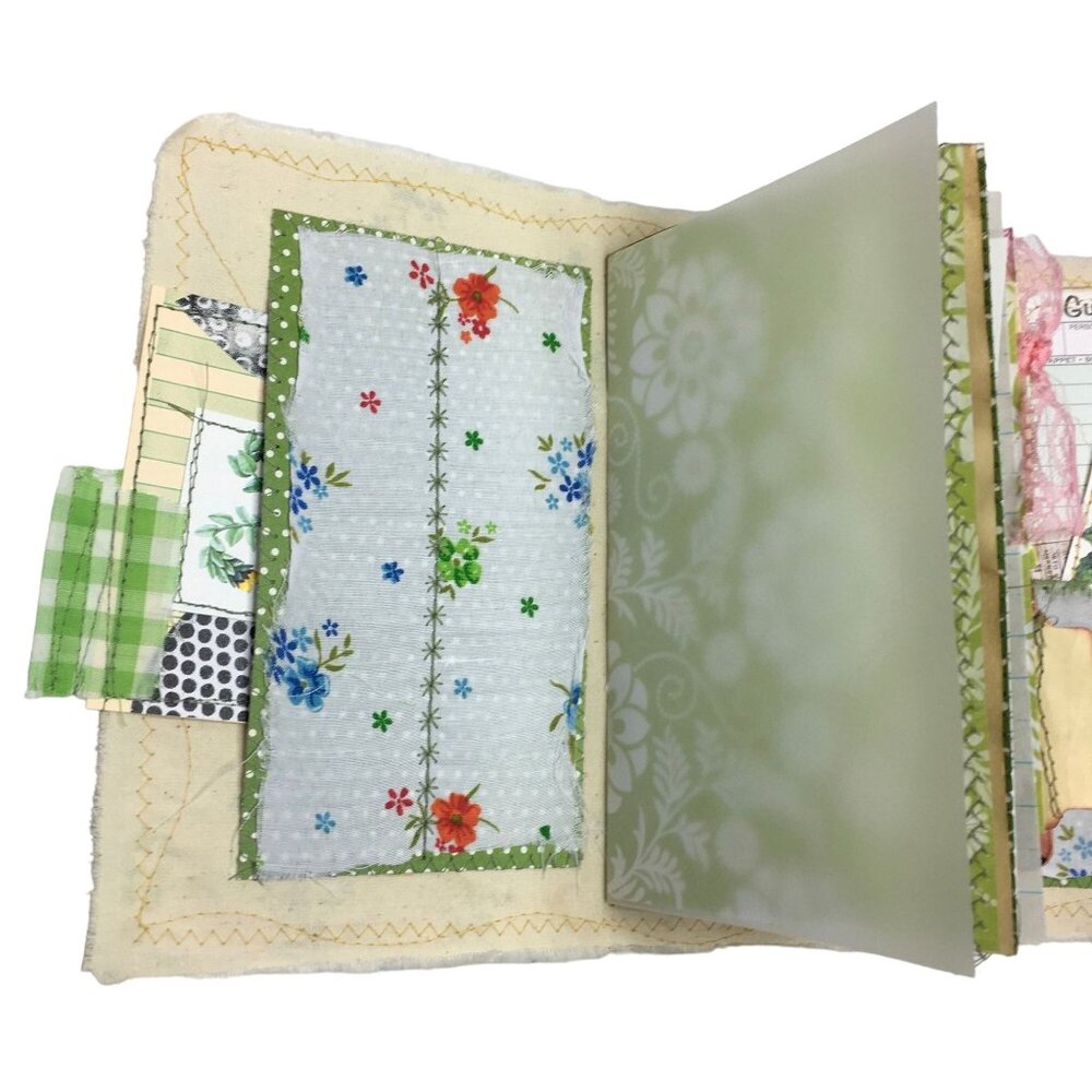 Writing Junk Journal Vintage Style Fabric Cover Diary Includes Ephemera No 9 u - Picture 5 of 10